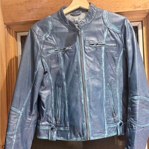 Blue moto learning jacket women size M